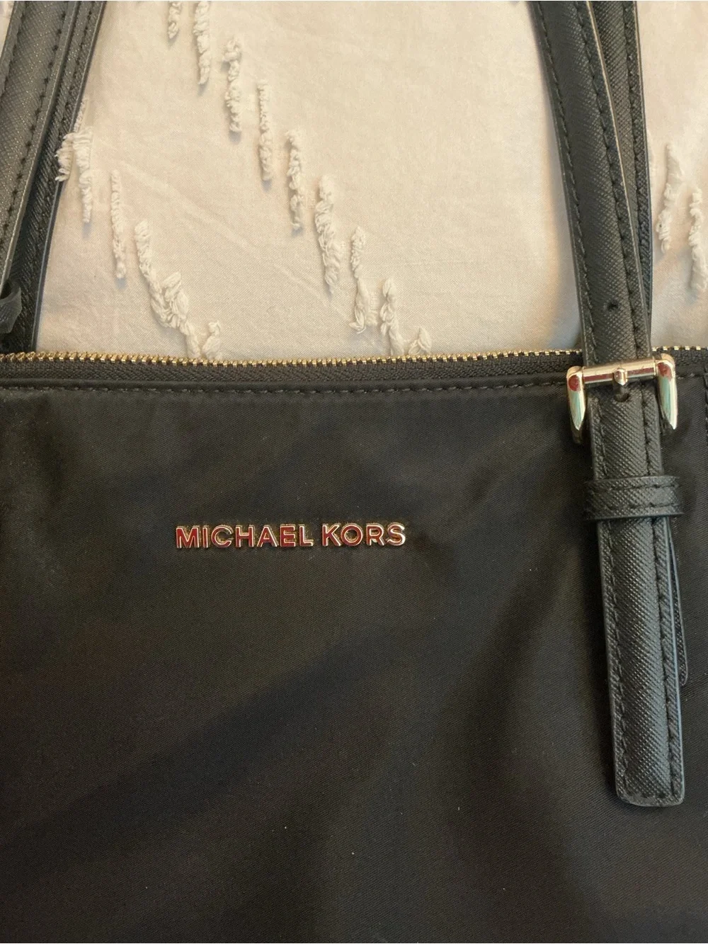 Michael Kors CORINNE Leather LG Shoulder Black Crossbody Handbag